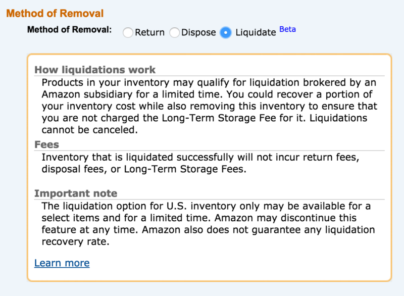 Amazon Inventory Liquidation